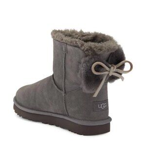 UGG Classic Double Bow Gray Suede Mini Bootie. Sz 10
